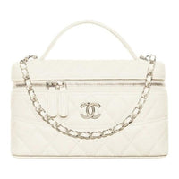 CHANEL Cow Leather Shoulder Bag Crossbody Bag Handbag Women's Light Gray