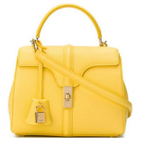 CELINE Calfskin Shoulder Bag Crossbody Bag Handbag Small Size Women's Yellow