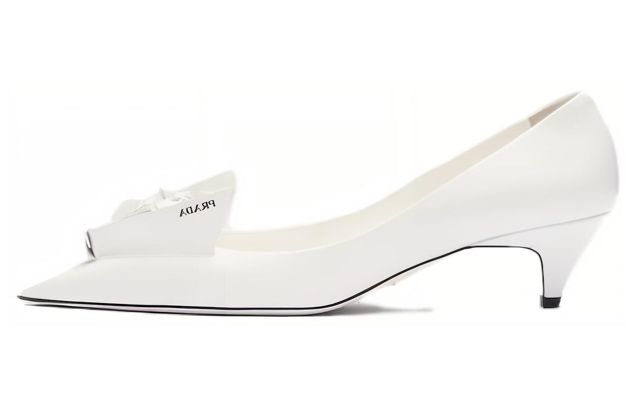 PRADA 3D Flower Heels White