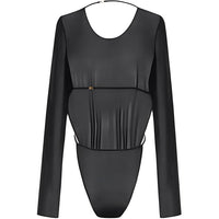 SAINT LAURENT Backless Long Sleeved Bodysuit