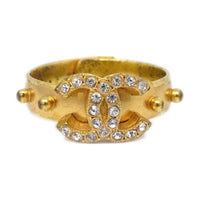 CHANEL Gold-plated Rhinestones Rings Women's Gold