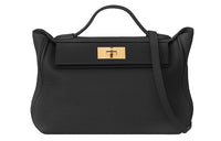 HERMES 24/24 Togo & Swift Calfskin Handbag Women's Black