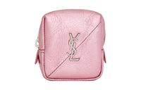 SAINT LAURENT Jamie Lurex Leather Coin Purse Women's Pink Gold