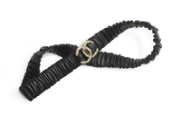 CHANEL Metal Classic Double C Lambskin Leather Belts Women's Black