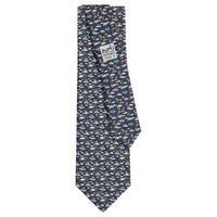 HERMES Silk Ties Men's Marine Blue