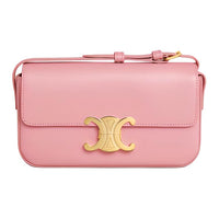 CELINE Triomphe Cow Leather Portable Crossbody Bag, Shoulder Bag Women's Rose