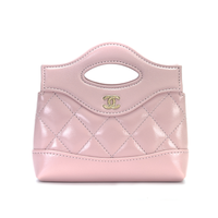 CHANEL Bright Lambskin Handbag, Shoulder Bag, Crossbody Bag Extra Mini Unisex Light Purple