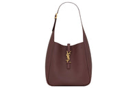 SAINT LAURENT LE5A7 Smooth Calf Leather Hobo Bag, Handbag, Shoulder Bag Women's Burgundy