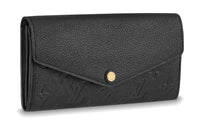 LOUIS VUITTON Sarah Leather Wallet Women's Black