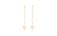 DIOR Metal Resin Bead Detail Earrings Women's Gold
