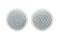 CHANEL 1999 Quilted Jelly Cc Logo Pierce Costume Earrings