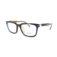 PRADA Plate Frame Rectangular Eyeglass Frames Men's Blue Yellow Tortoiseshell