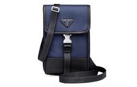 PRADA Re Nylon Recycled Nylon Cell Phone Pouch Men's Blue