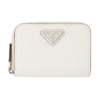 PRADA Cow Leather Wallet Men's White