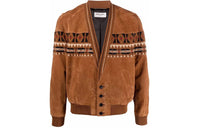 SAINT LAURENT Leather Jackets Men Brown