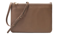 CELINE Trio Sheepskin Shoulder Bag Women's Light Camel