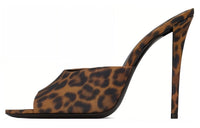 SAINT LAURENT Goldie 110mm Leopard-print Mules