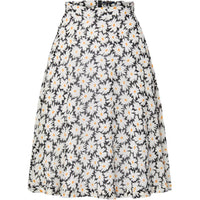 LOUIS VUITTON Daisy Print Silk Skirt