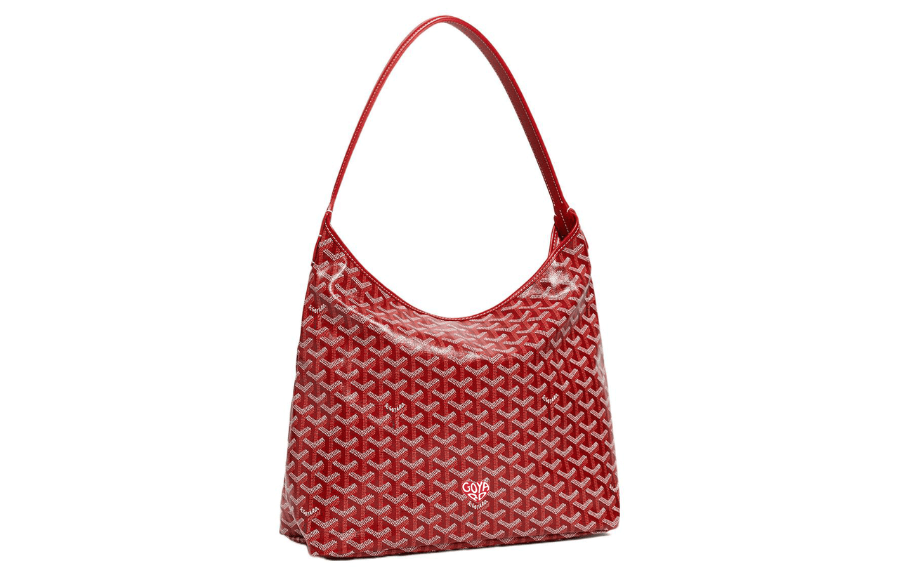GOYARD Bohème Hobo Canvas With Calfskin Shoulder Bag Combo Bag Shoulder Bags Women's Red & Peach Heart Edition