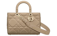 DIOR Calfskin Shoulder Bag, Crossbody Bag, Handbag Medium Size Women's Cookie