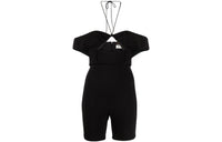 SAINT LAURENT Halterneck Cut-Out Off-Shoulder Playsuit