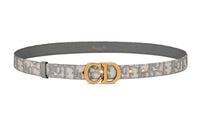 DIOR Horse Saddle Oblique Print Belt Women's Gray Width: 2cm
