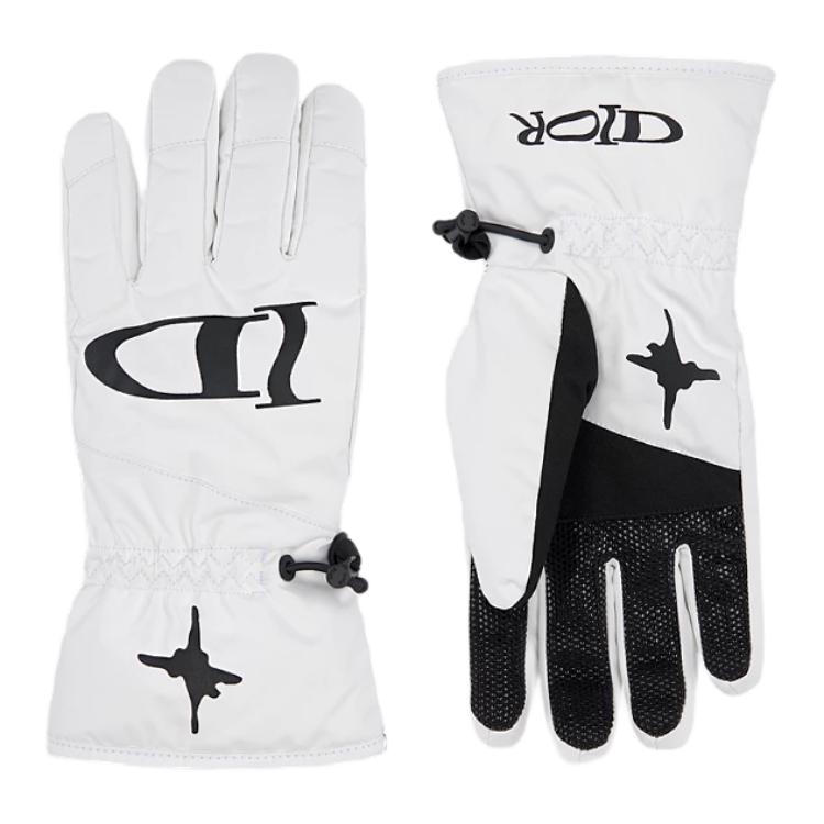 DIOR Polyamide, Polyester, Rubber Sports Gloves Men's White/Black