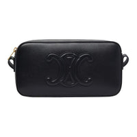 CELINE Triomphe Cow Leather Shoulder Bag Handbag Shoulder Bag Crossbody Bag Regular Women's Black