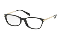 PRADA Plastic Irregular Shape Eyeglass Frames Unisex Black