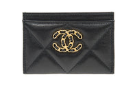 CHANEL 19 Card Holder Black AP1167