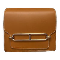 HERMES Roulis Bulter Leather Pig Nose Wallet Mini Women's 21 Naturel Sable Placer Gold