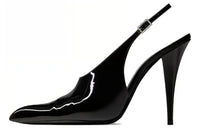 SAINT LAURENT Raven Pointed Toe Slingback Pumps