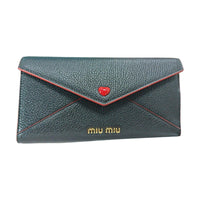 MIU MIU Leather Wallet Women's Black