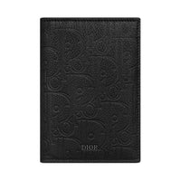 DIOR Calfskin Passport Holder Men's Black
