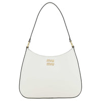 MIU MIU Leather Handbag Shoulder Bag Women's White