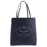 PRADA Denim With Leather One Shoulder Handbags Large Size Women's Blue