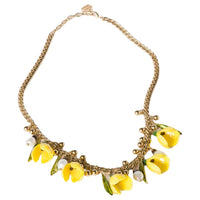 MIU MIU Bronze Diopside Necklaces Women's Gold/Pearl