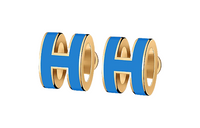 HERMES Earrings Unisex Blue