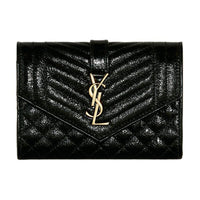 SAINT LAURENT Leather Wallet Small Size Women's Black