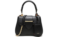 PRADA Sidonie Cow Leather Shoulder Bag Women's Black