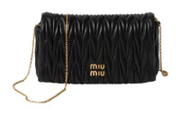 MIU MIU Matelassé Nappa Leather Crossbody Bag Shoulder Bag Women's Black