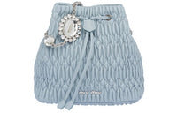 MIU MIU Soft Sheep Leather Bucket Shoulder Bag Women's Sky Blue