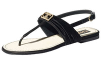 CHANEL One Strap Sandals Women's Black
