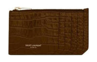 SAINT LAURENT Calfskin Card Holder Regular Women's Brown