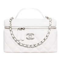 CHANEL Calfskin Shoulder Bag Crossbody Bag Handbag Women's White