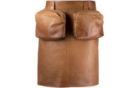 MIU MIU Casual Short Skirts Women's Camel Brown