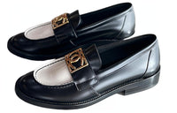 CHANEL Loafers Women's Black White
