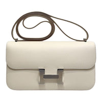 HERMES Constance Epsom Shoulder Crossbody Bag Women's Milkshake White