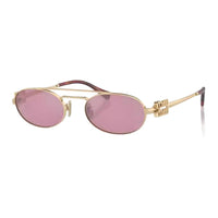 MIU MIU Logo-lettering Oval-frame Sunglasses