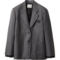 MIU MIU FW24 Business Suit Coat Women's Slate Gray